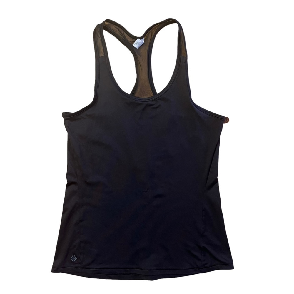 Athleta black Mesh Chi Racerback Tank Top Size XXS - EUC